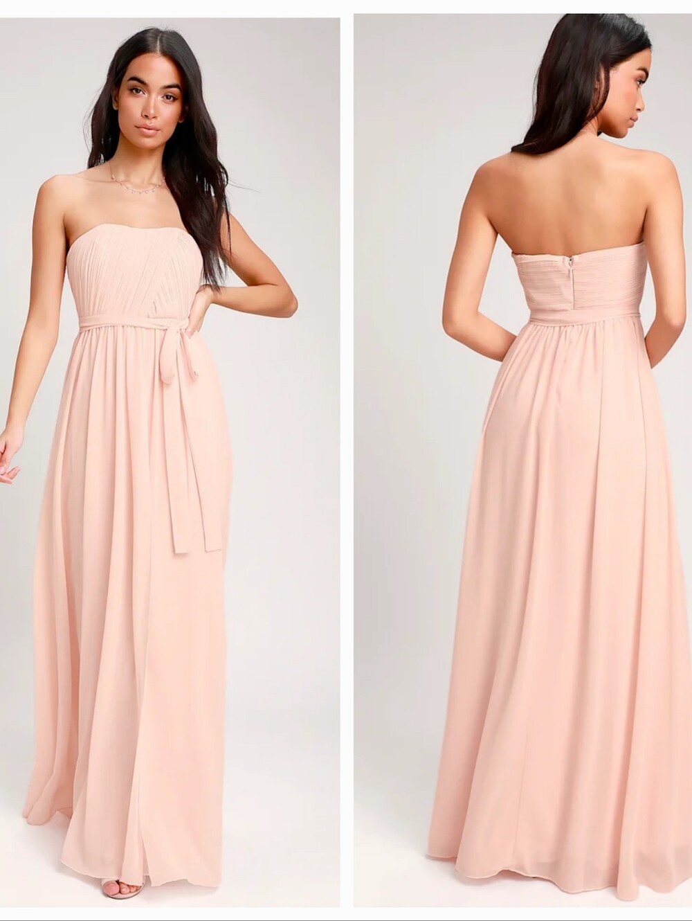 Lulus Be in Love Blush Pink Strapless Maxi Dress - Small